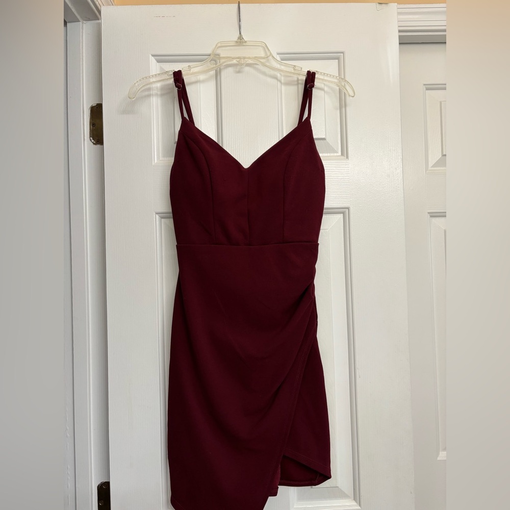 Burgundy semi formal mini dress